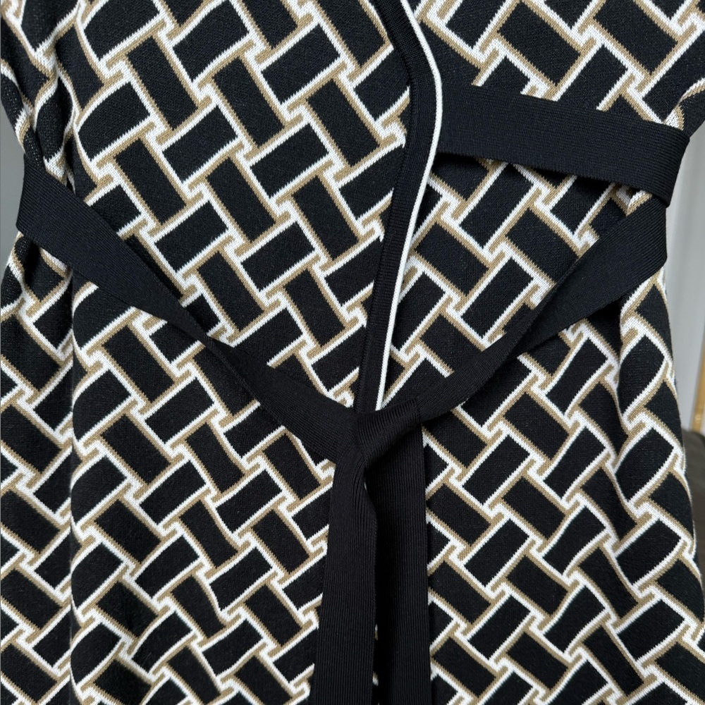 Diane Von Furstenberg x Target Geometric Wrap Knit Dress XS Black Quiet Luxury - Picture 4 of 6